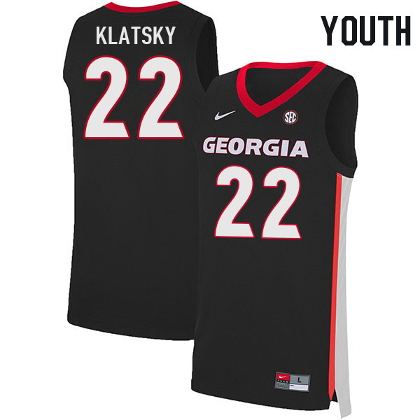 Youth #22 Brandon Klatsky Georgia Bulldogs College Basketball Jerseys Stitched Sale-Black